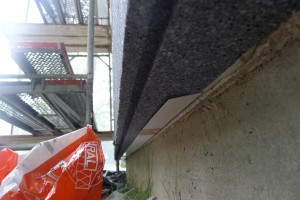 plastic support angle from below